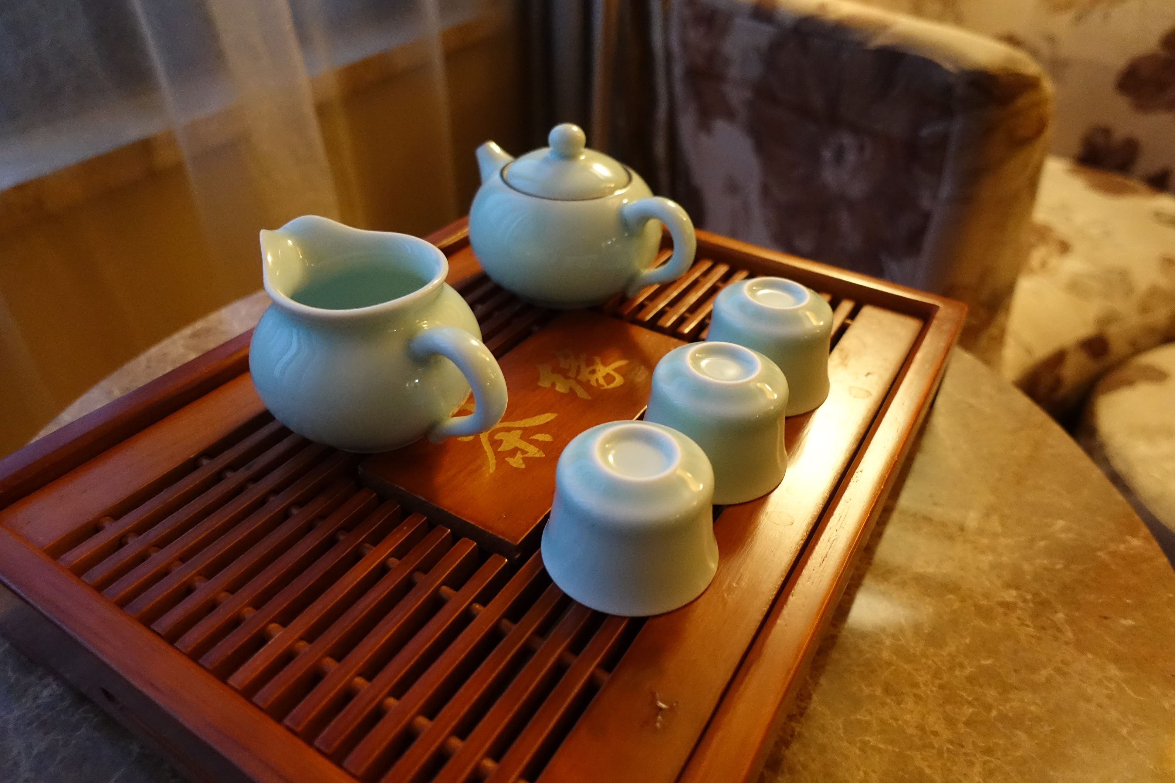 Tiny tea set in our room in Beijing
